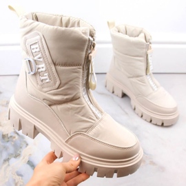 Filippo W PAW498B botas de nieve aislantes con cremallera, beige 5