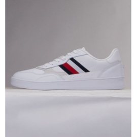 Zapatillas Tommy Hilfiger Court Cupsole Retro Lth Stripes M FM0FM04828YBS blanco 9