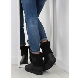 Botas con parte superior de lana negro NB30 Negro 4