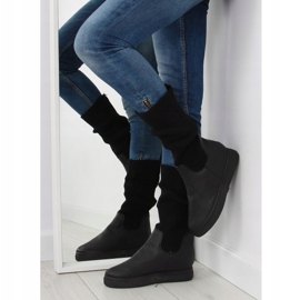 Botas con parte superior de lana negro NB30 Negro 7