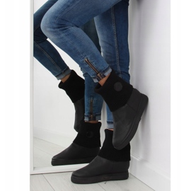 Botas con parte superior de lana negro NB30 Negro 1 Botas con parte superior de lana negro NB30 Negro 1