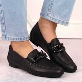 Rieker Zapatos cómodos de piel con cadena Remonte W RKR645, negro 4