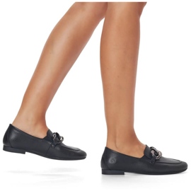 Rieker Zapatos cómodos de piel con cadena Remonte W RKR645, negro 10