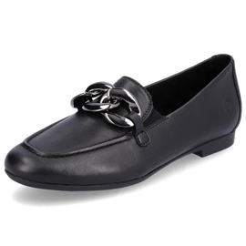 Rieker Zapatos cómodos de piel con cadena Remonte W RKR645, negro 11