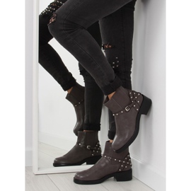 Botines Chelsea de mujer grises grises con tachuelas 4