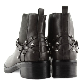 Botines Chelsea de mujer grises grises con tachuelas 5