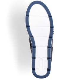 Zapatos de piel calados Rieker W RKR652, azul marino 7