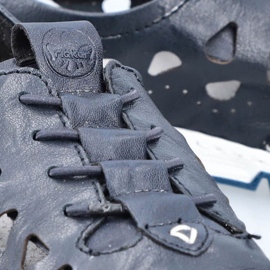 Zapatos de piel calados Rieker W RKR652, azul marino 14