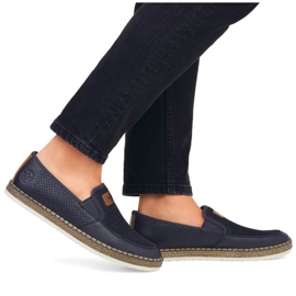 Zapatos cómodos de piel Rieker M RKR656, azul marino 4