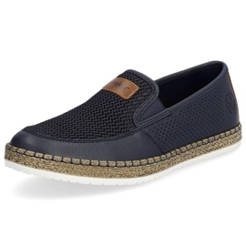 Zapatos cómodos de piel Rieker M RKR656, azul marino 5