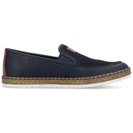 Zapatos cómodos de piel Rieker M RKR656, azul marino 6