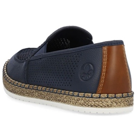 Zapatos cómodos de piel Rieker M RKR656, azul marino 7