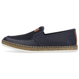 Zapatos cómodos de piel Rieker M RKR656, azul marino 8