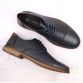 Zapatos cómodos de piel Rieker M RKR659, azul marino 5