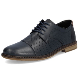 Zapatos cómodos de piel Rieker M RKR659, azul marino 8