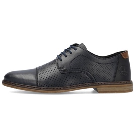 Zapatos cómodos de piel Rieker M RKR659, azul marino 10