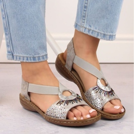 Cómodas sandalias metalizadas Rieker W RKR673 3