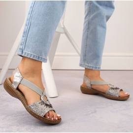 Cómodas sandalias metalizadas Rieker W RKR673 4