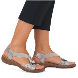 Cómodas sandalias metalizadas Rieker W RKR673 14