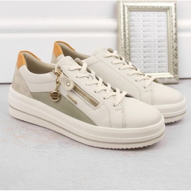 Rieker Zapatos cómodos de piel Remonte W RKR676, beige 5