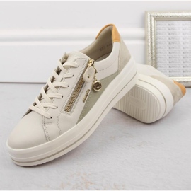 Rieker Zapatos cómodos de piel Remonte W RKR676, beige 6