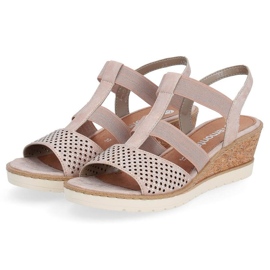 Rieker Sandalias cuña cómodas Remonte W RKR667, oro rosa rosado 11