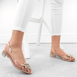 Sandalias transparentes S.Barski W OLI248C dorado 4