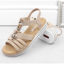 Sandalias cómodas Rieker W RKR680 beige 6