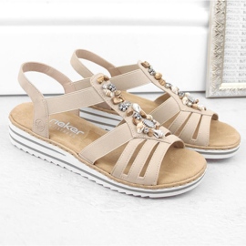 Sandalias cómodas Rieker W RKR680 beige 7