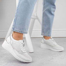 Zapatos cuña S.Barski W LR725 OLI254A blanco 4