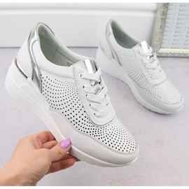 Zapatos cuña S.Barski W LR725 OLI254A blanco 5