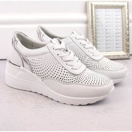Zapatos cuña S.Barski W LR725 OLI254A blanco 6