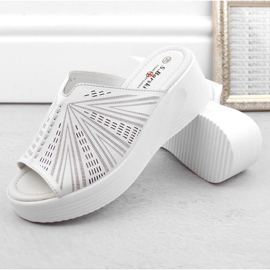 Mules de piel con cuña S.Barski W OLI255A blanco 6