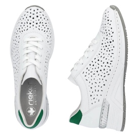 Zapatos cómodos de piel Rieker W RKR692 blanco 14