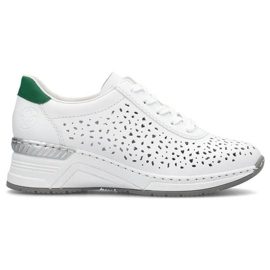 Zapatos cómodos de piel Rieker W RKR692 blanco 15