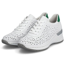 Zapatos cómodos de piel Rieker W RKR692 blanco 16