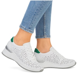 Zapatos cómodos de piel Rieker W RKR692 blanco 17