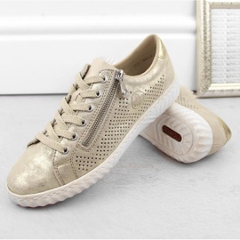Zapatos cómodos de piel Rieker W RKR694, beige 6
