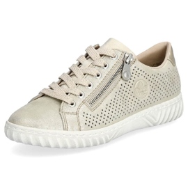 Zapatos cómodos de piel Rieker W RKR694, beige 8