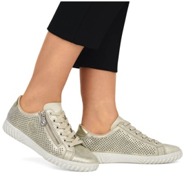 Zapatos cómodos de piel Rieker W RKR694, beige 11