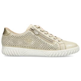 Zapatos cómodos de piel Rieker W RKR694, beige 12