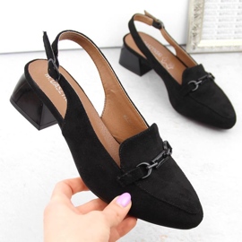 Sandalias de tacón de ante M.Daszyński W SAN36A, negro 4