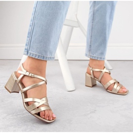 Sandalias tacón Sergio Leone W SK437 dorado 3