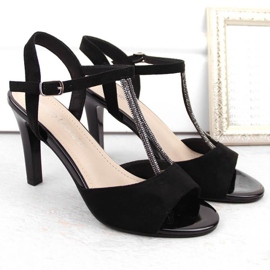 Sergio Leone W SK438 sandalias de ante negro 5