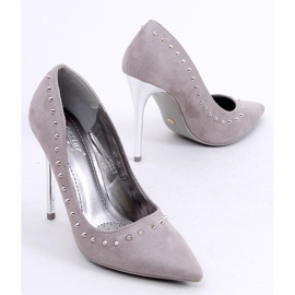 Tacones de ante con tachuelas grises nf-04p grises 2