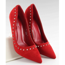 Tacones de ante con tachuelas rojo nf-04p rojo 2 Tacones de ante con tachuelas rojo nf-04p rojo 2