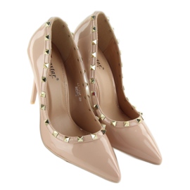 Zapatos de salón con tacón de aguja Valentina beige LL-76P Beige 5