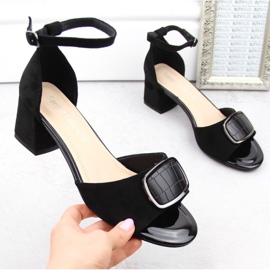 Sandalias de tacón Sergio Leone W SK444A de ante, negro 3