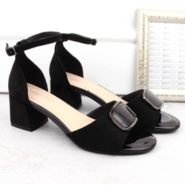 Sandalias de tacón Sergio Leone W SK444A de ante, negro 4