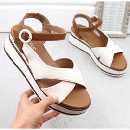Sandalias cuña Vinceza W JAN303 blanco 4